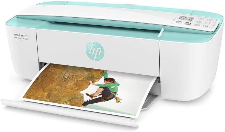 Photo 1 of HP DeskJet 3755 Compact All-in-One Wireless Printer, HP Instant Ink, Works with Alexa - Seagrass Accent (J9V92A)