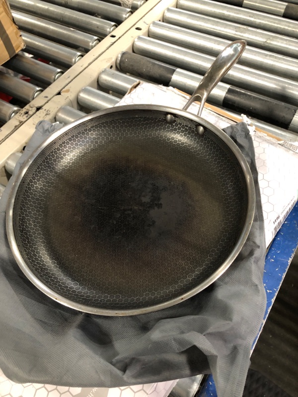 Photo 1 of ***USED AND STAINED/ NO LID*** 12 Inch Hybrid Stainless Steel Frying Pan with Stay Cool Handle, Dishwasher and Oven Safe, Non-Stick, Works with Induction Cooktop, Gas, Ceramic, and Electric Stove Pan with Lid
***USED AND STAINED/ NO LID***