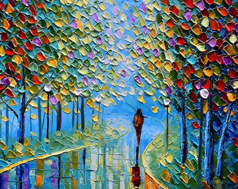 Photo 1 of -Landscape Oil Painting On Canvas Textured Tree Abstract Contemporary Art Wall Paintings Handmade painting Home Office Decorations Canvas Wall Art painting 24x36inch