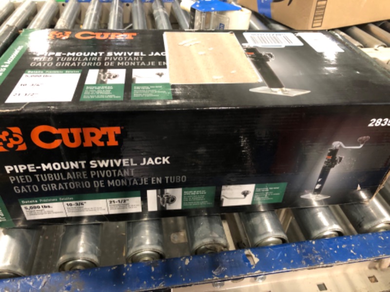 Photo 2 of CURT 28351 Weld-On Pipe-Mount Swivel Trailer Jack, 5,000 lbs. 10-3/4 Inches Vertical Travel