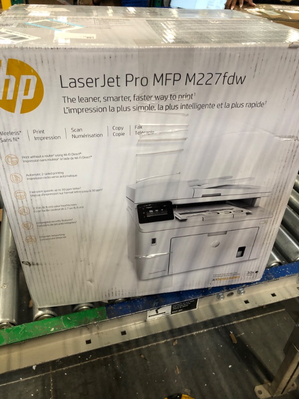 Photo 2 of HP LaserJet Pro MFP M227fdw Wireless Monochrome All-in-One Printer with built-in Ethernet & 2-sided printing, works with Alexa (G3Q75A) White
