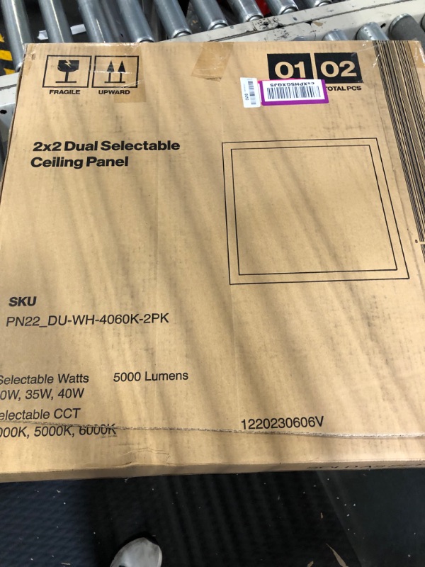 Photo 1 of Sunco 2 Pack 2x2 LED Flat Panel Light, Dual Selectable CCT 4000K/5000K/6000K & Selectable Wattage 30W/35W/40W, 5200 Lumens, Dimmable 0-10V, Back-Lit Drop Ceiling Troffer Replacement Light Fixture ETL