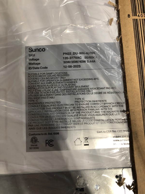 Photo 1 of Sunco 2 Pack 2x2 LED Flat Panel Light, Dual Selectable CCT 4000K/5000K/6000K & Selectable Wattage 30W/35W/40W, 5200 Lumens, Dimmable 0-10V, Back-Lit Drop Ceiling Troffer Replacement Light Fixture ETL