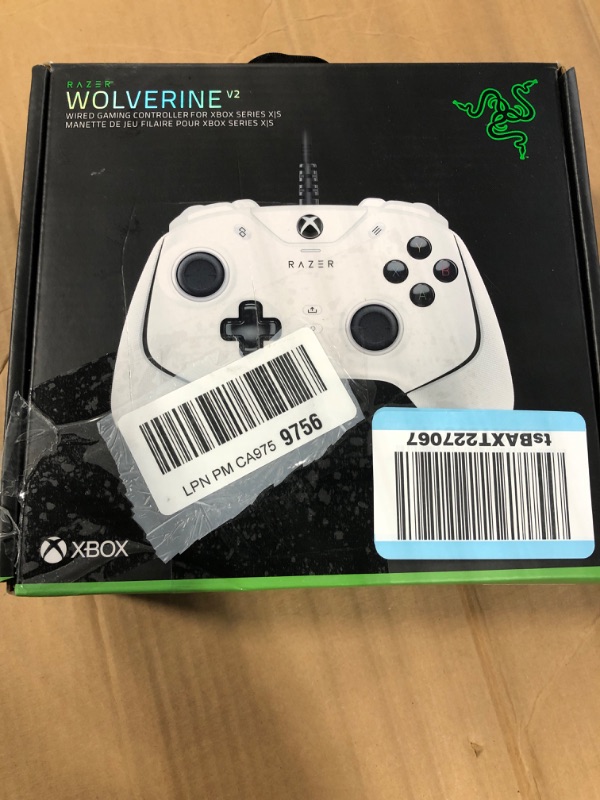 Photo 2 of Razer Wolverine V2 Wired Gaming Controller for Xbox Series X|S, Xbox One, PC: Remappable Front-Facing Buttons - Mecha-Tactile Action Buttons and D-Pad - Trigger Stop-Switches - White White Controller Wolverine V2