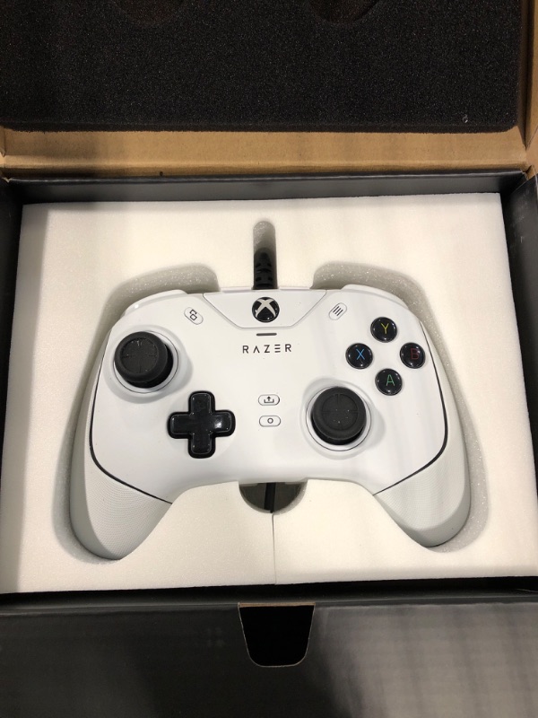 Photo 3 of Razer Wolverine V2 Wired Gaming Controller for Xbox Series X|S, Xbox One, PC: Remappable Front-Facing Buttons - Mecha-Tactile Action Buttons and D-Pad - Trigger Stop-Switches - White White Controller Wolverine V2