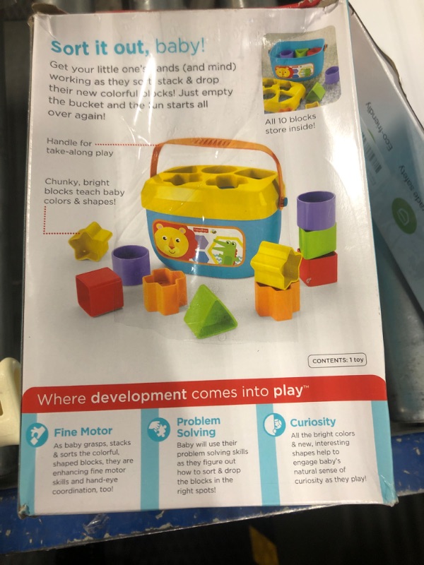 Photo 4 of Fisher-Price Stacking Toy Baby's First Blocks Set of 10 Shapes for Sorting Play for Infants Ages 6+ Months, Multicolor