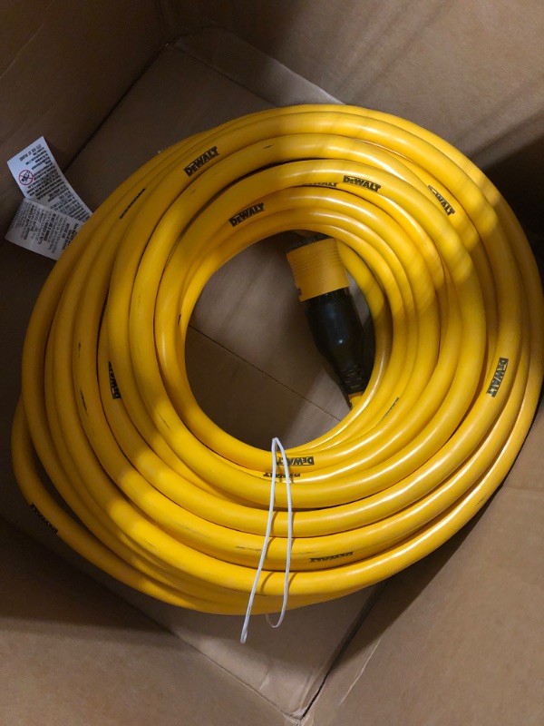 Photo 3 of DEWALT 100 Foot Extension CordLighted Click-to-Lock 10/3 SJTW -Heavy Duty Outdoor, Waterproof, Weatherproof, Heat & Corrosion Resistant Industrial Strength Light Up Three Prong Outlet Plug Power Cord 100 ft