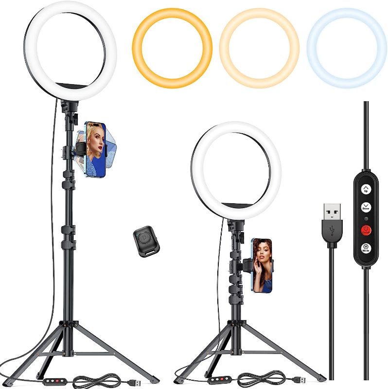 Photo 1 of Kaiess 10.2" Selfie Ring Light with 65" Adjustable Tripod Stand & Phone Holder for Live Stream/Makeup, Upgraded Dimmable LED Ringlight for Tiktok/YouTube/Zoom Meeting/Photography