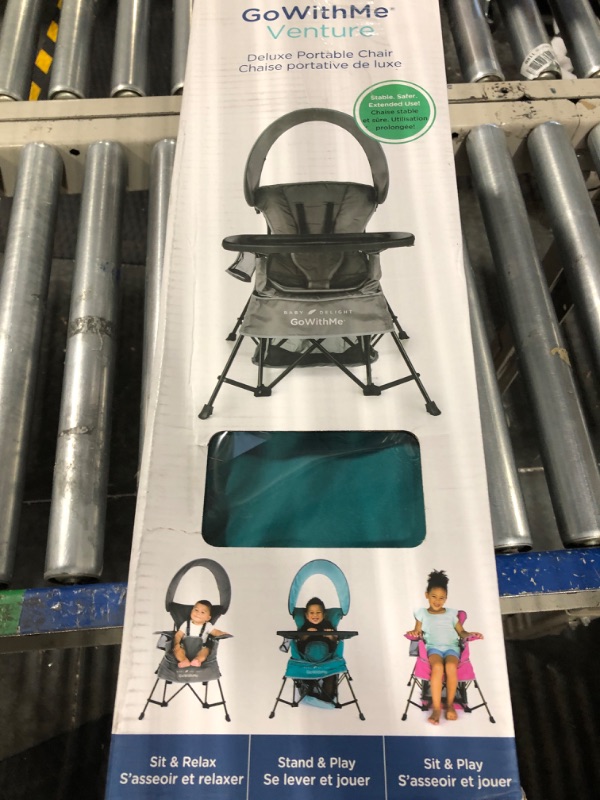 Photo 2 of Baby Delight Go with Me Venture Portable Chair, Indoor and Outdoor, Sun Canopy, 3 Child Growth Stages, Teal Venture Deluxe, Teal