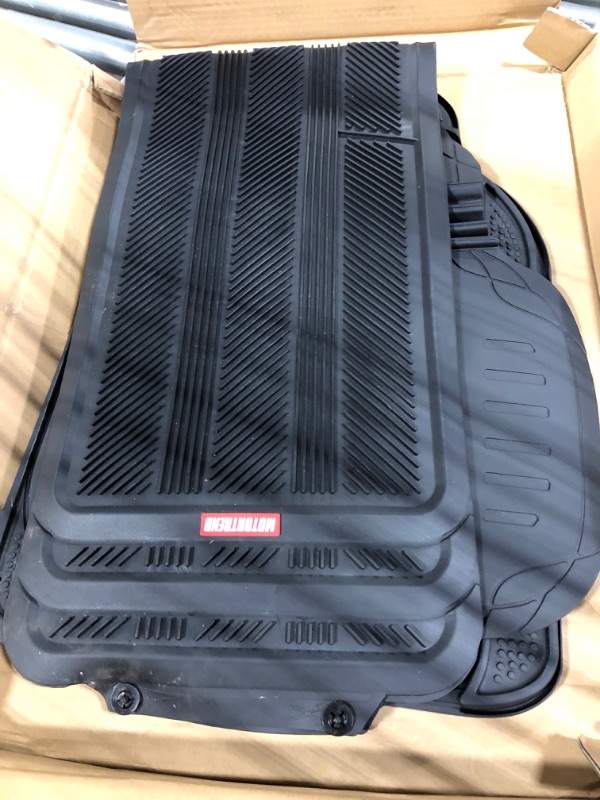 Photo 3 of Motor Trend 3 Row Odorless Rubber Floor Mats & Liners for Car SUV Van, Durable Heavy Duty Polymerized Latex Full Interior Protection, Extra-High Ridgeline Design, Black, Model Number: MT-773-801-BK