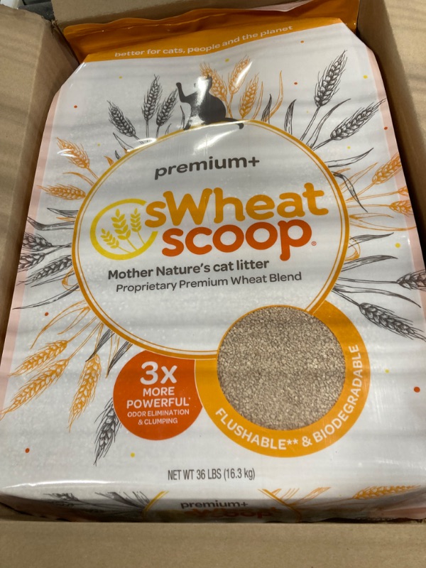 Photo 3 of Wheat Scoop Wheat-Based Natural Cat Litter, Premium+, 36 Pound Bag Premium+ 36 Pound