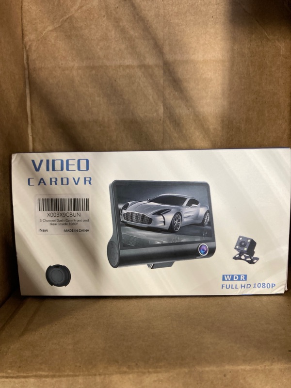Photo 1 of 3 Channel Dash Cam Front and Rear Inside, 1080p 4 Inches 170° Wide Angle Dashcam, Dash Camera for Cars with 32GB Card, Super Night Vision, Loop Recording, G-Sensor, Motion Detection, Parking Mode Black-Pro