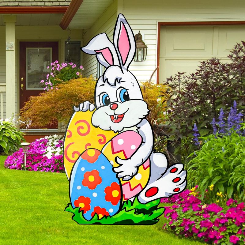 Photo 1 of Easter Decorations Outdoor 40 Inch Easter Yard Signs with Stakes, Cute Bunny Eggs Durable Easter Garden Lawn Porch Sign Waterproof Spring Home Decor
Brand: Funck