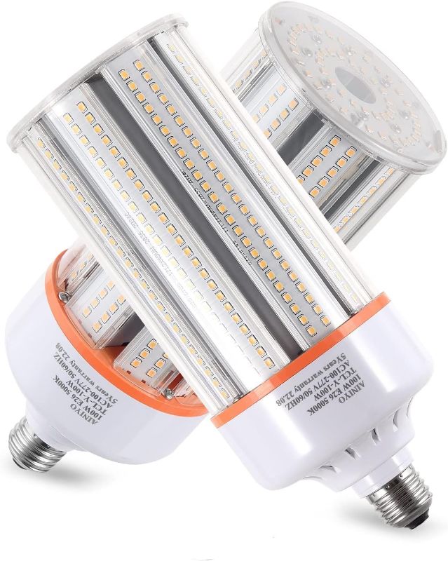 Photo 1 of 100W Led Corn Light Bulb,E39/E40 mogul Base,13500 lm,5000k Daylight,110 to 277 V,CFL HID 320W Metal Halide Replacement For Large-area Lighting Shopping Mall,High GYM,Street,Warehouse,Factories(2-Pack) 100W2pack