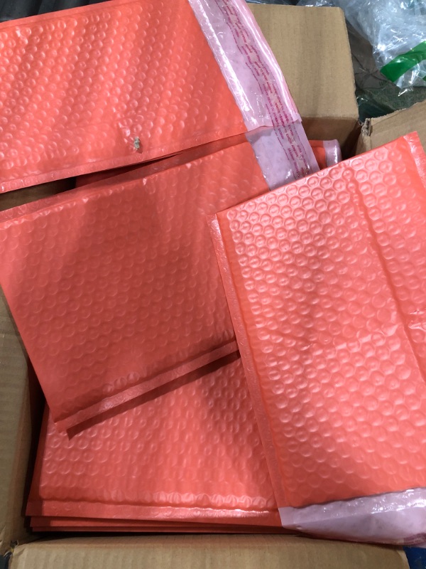 Photo 2 of Quality Park Bubble Mailers, 8.25 x 11 Shipping Envelopes, Water Resistant Coral Poly Padded Envelopes, Redi-Strip Peel Off Strip, 25/Box (QUA85871)