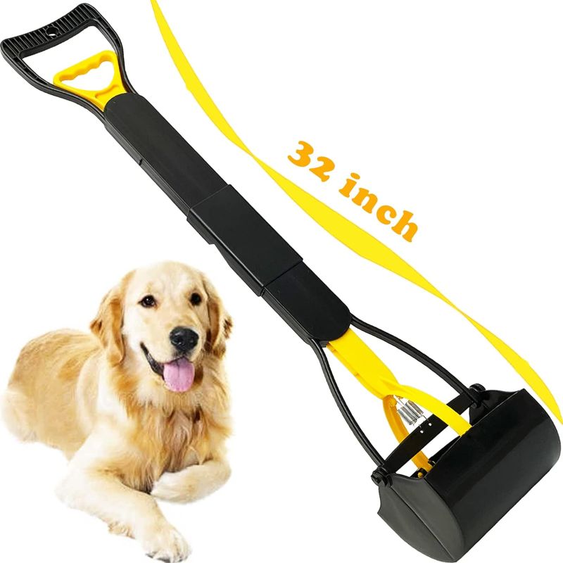 Photo 1 of 32“ Tall Pooper Scooper, Large Pooper Scooper for Dogs Heavy Duty, Dog Pooper Scooper with Long Handle & High Strength Durable Spring, Foldable Dog Poop Pick Up