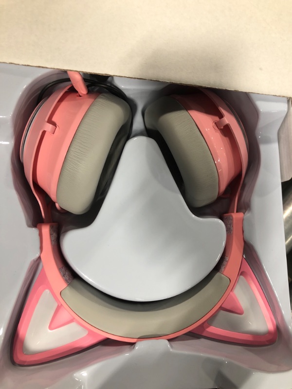 Photo 1 of SOMIC G951s Pink Stereo Gaming Headset with Mic for PS4,Xbox,PC,Mobile Phone,3.5mm Noise Reduction Cat Ear Headphones Lightweight Over Ear Headphones
