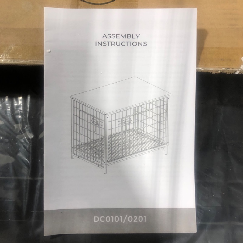 Photo 2 of *******MISSING PIECES//MISSING HARDWARE//SOLD AS PARTS********
Dog Crate Furniture, Wooden Dog Kennel with Removable Tray, Heavy-Duty Dog Cage for Small/Medium/Large Dogs, Indoor Dog House End Side Table, 31.5" L, Rustic Brown DCHR0201Z 31.5"L x 21.7"W x 