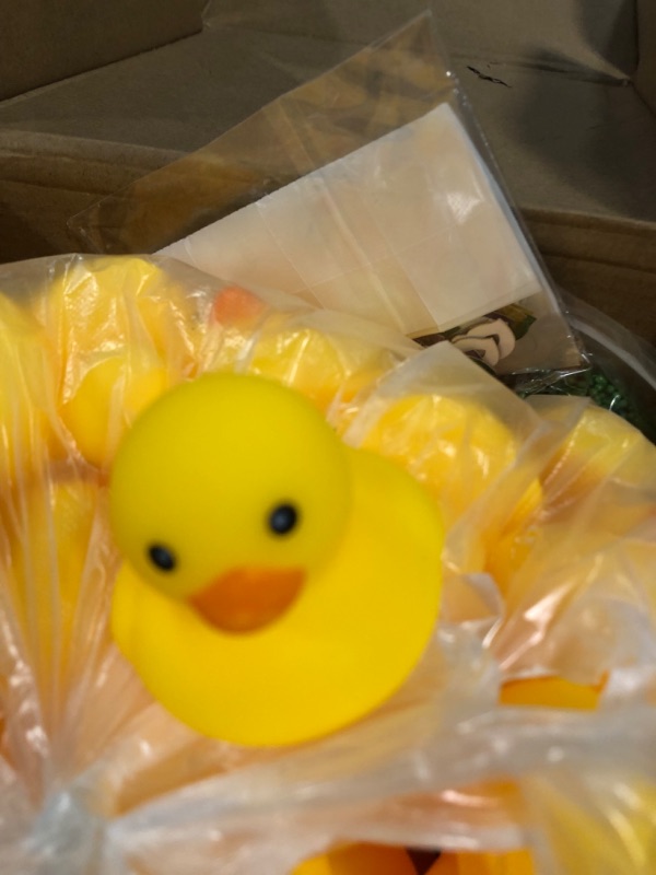 Photo 1 of DEEKIN 24 Pcs Mardi Gras Rubber Ducks Mini Rubber Duckies Tiny Yellow Duck with Mardi Gras Mask Beads Necklace Rubber Bath Toy Float Decorations for Shower Birthday Party Favors Carnival Game Gift