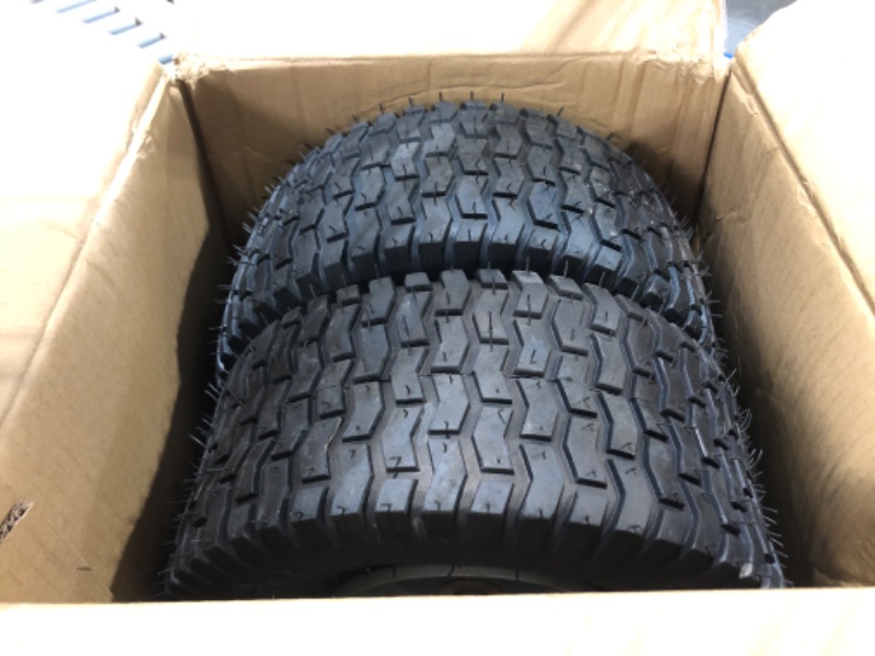 Photo 1 of 21446-2PK 15x6.00-6" Front Tire Assembly Replacement for Craftsman Riding Mowers