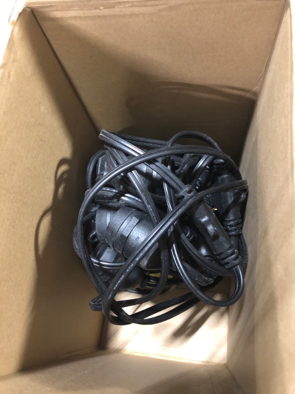 Photo 1 of addlon 48 FT Outdoor String Lights Commercial Grade Weatherproof Strand, 18 Edison Vintage Bulbs(3 Spare), 15 Hanging Sockets, ETL Listed Heavy-Duty Decorative Christmas Lights for Patio Garden 48FT Black