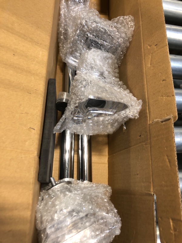 Photo 1 of 2 Pack Curtain Drapery Rod?Acrylic Square Finials Curtain Rod?3/4" Diameter Single Deorative Curtain Rod , Adjustable Length from 28 to 48 Inches Chrome 28-48"