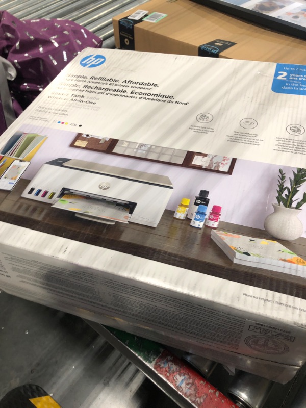 Photo 2 of HP Smart Tank 5000 Wireless All-in-One Ink Tank Printer with up to 2 years of ink included, mobile print, scan, copy, white, 17.11 x 14.23 x 6.19