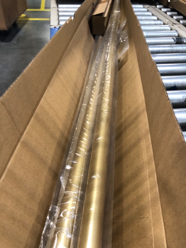 Photo 1 of 2 Pack Gold Curtain Rods for Windows 66 to 144 Inch(5.5-12ft),1 Inch Diameter Heavy Duty Curtain Rods,Cylindrical End Cap Curtain Rod,Modern Adjustable Drapery Rods,Window Curtains Rod 66-144",Gold 66-144"&2 pack Gold