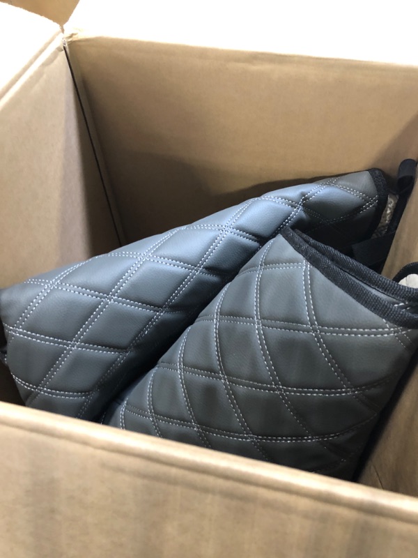 Photo 1 of FH Group Car Seat Cushion Rear Set Faux Leather Automotive Seat Cushions - Universal Fit, Rear Car Seat Cushion, Car Seat Cushions With Non-slip Silicone Backing for SUV, Sedan, Van Gray Gray Rear Set