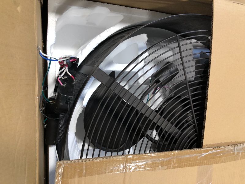 Photo 1 of Inlight 22" Industrial Style Caged Ceiling Fan with Remote Control and Light Kit Included, Indoor Enclosed Downrod Mount Ceiling Fan with Reversible DC Motor, Oil Rubbed Bronze Finish, IN-0710-0-BZ