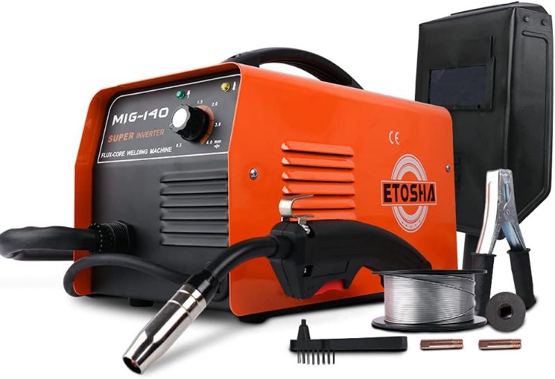 Photo 1 of 140Amp MIG Welder, Flux Core Welder AC 110V Gasless Welding Machine with IGBT Inverter, Automatic Wire Feed Welders Portable Metal Welder No Gas 110 Voltage 140A Compact Welder with Welding Gun