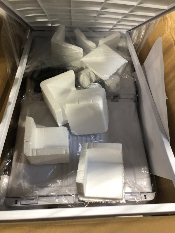 Photo 1 of JOYBOS Stackable Storage Bins With Lids and Double Doors, 16 Gal Collapsible Plastic Closet Organizers and Storage, Large Folding Storage Box Containers With Wheels for Home,White 16 Gal-3 Pack