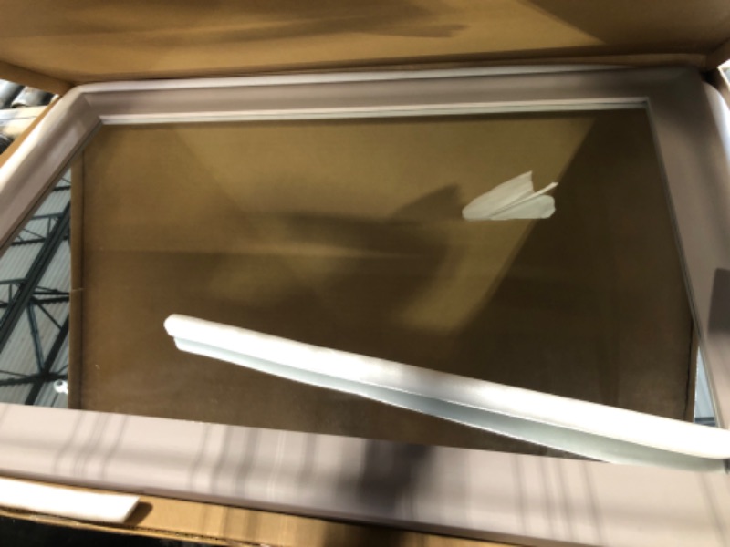 Photo 1 of Tanmicoshomy Rectangle Mirrors for Wall 24x36 Inch, Rustic Wood Framed Wall Mirror with Tempered Glass,Shatter-Proof Mirror for Bathroom Living Room Office or Hallway (Gray, 24x36 in) 24x36 in Grey