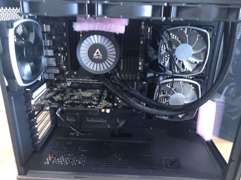 Photo 10 of **** **MISSING VIDEO/MEMORY CARD MISSING POWER CABLES** **SOLD AS IS. ALL SALES FINAL** **** 

Skytech Gaming Azure Gaming PC Desktop – AMD Ryzen 7 7700X 4.5 GHz, NVIDIA RTX 4070, 1TB NVME SSD, 32GB DDR5 RAM RGB, 650W Gold PSU, 360mm AIO, 11AC Wi-Fi, Wind