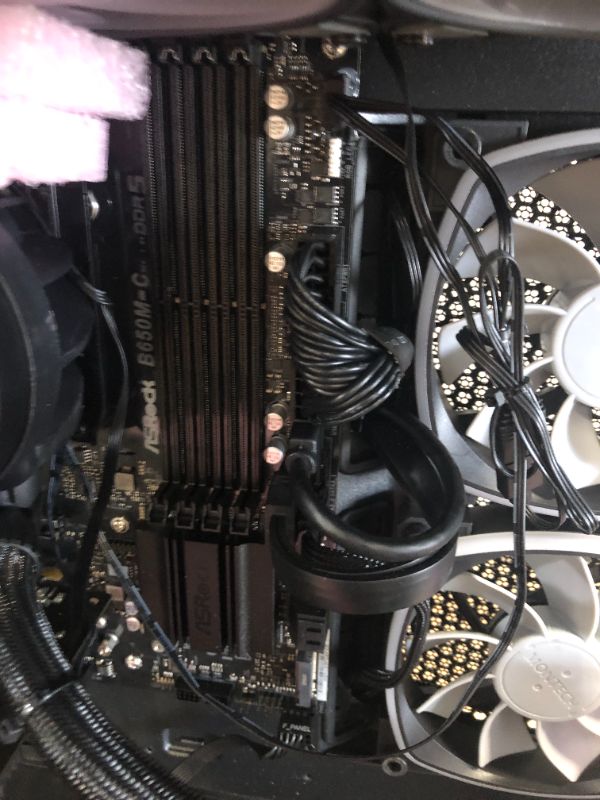 Photo 11 of **** **MISSING VIDEO/MEMORY CARD MISSING POWER CABLES** **SOLD AS IS. ALL SALES FINAL** **** 

Skytech Gaming Azure Gaming PC Desktop – AMD Ryzen 7 7700X 4.5 GHz, NVIDIA RTX 4070, 1TB NVME SSD, 32GB DDR5 RAM RGB, 650W Gold PSU, 360mm AIO, 11AC Wi-Fi, Wind