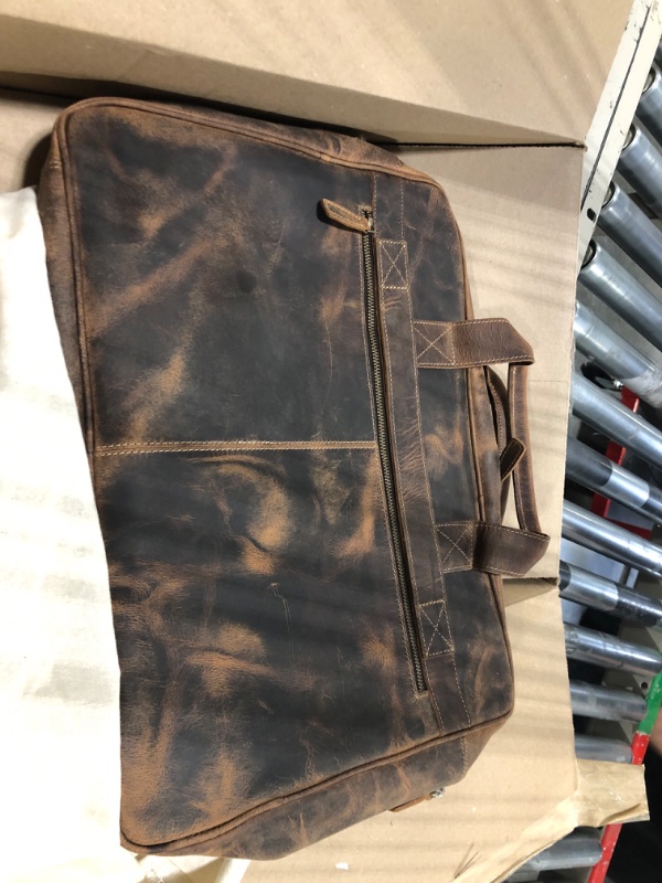 Photo 3 of Leather briefcase 18 Inch Laptop Messenger Bags for Men and Women Best Office School College briefcase Satchel Bag Distressed Tan ***USED*** 