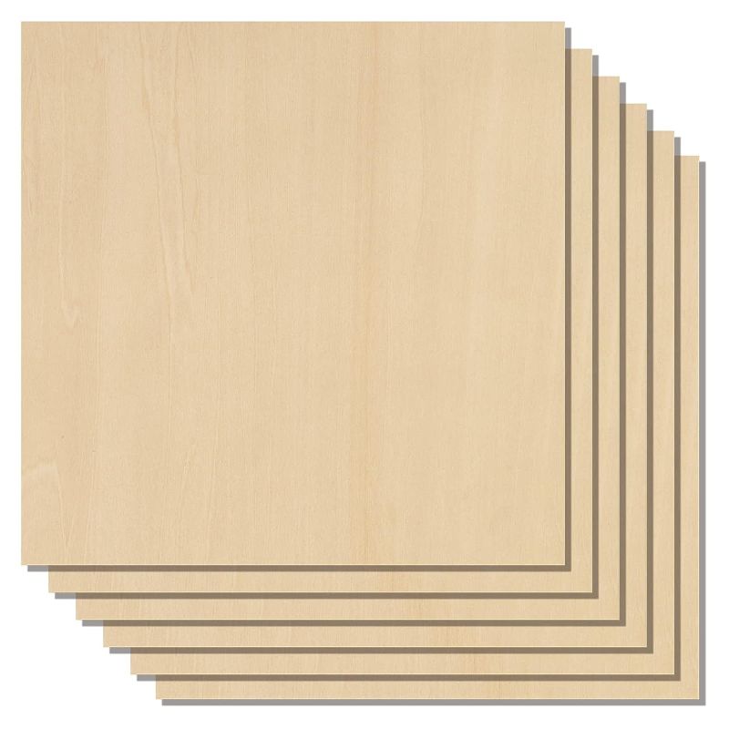 Photo 1 of xTool Selected Basswood Plywood 6pcs, 1/8" x 12" x 12" Plywood Sheet A/B Grade Basswood Unfinished Wood for Crafts, Laser Cutting & Engraving, Painting, Unfinished Wood Pieces for Crafts
 
