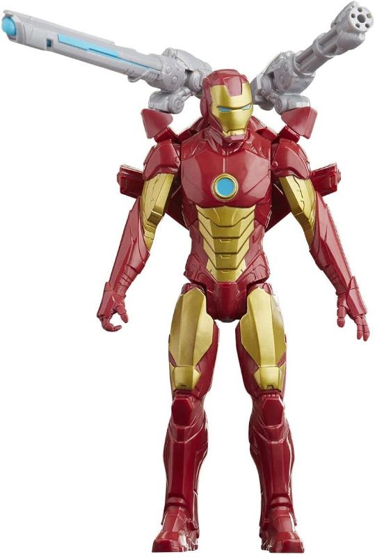 Photo 1 of Avengers Marvel Titan Hero Series Blast Gear Iron Man Action Figure, 12-Inch Toy, with Launcher, 2 Accessories and Projectile, Ages 4 and Up, Red