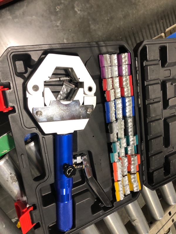 Photo 1 of Hydraulic AC Hose Crimper 71500 Manual A/C Hose Crimper Kit Air Conditioning Repair Handheld Hydraulic Hose Crimping Tool
