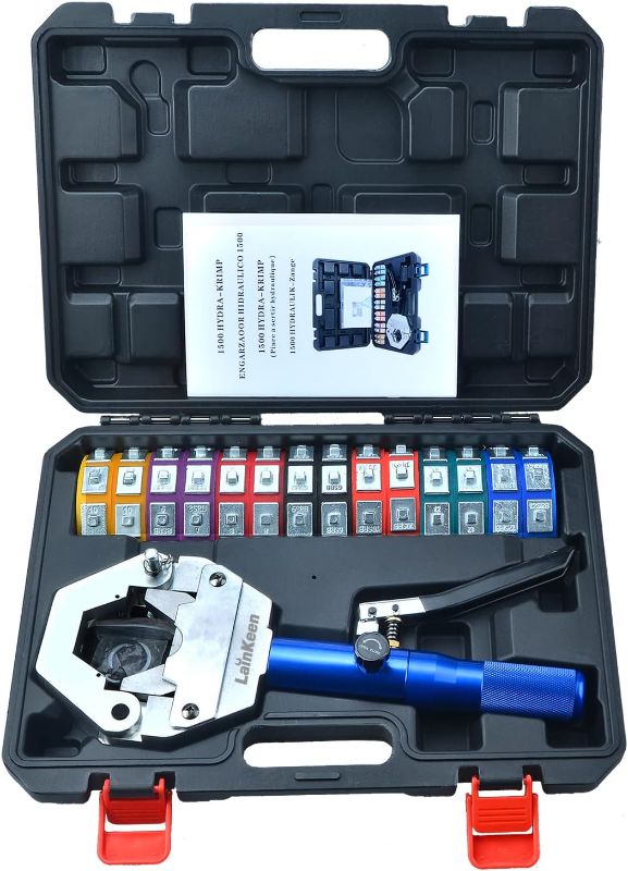 Photo 1 of Hydraulic AC Hose Crimper 71500 Manual A/C Hose Crimper Kit Air Conditioning Repair Handheld Hydraulic Hose Crimping Tool