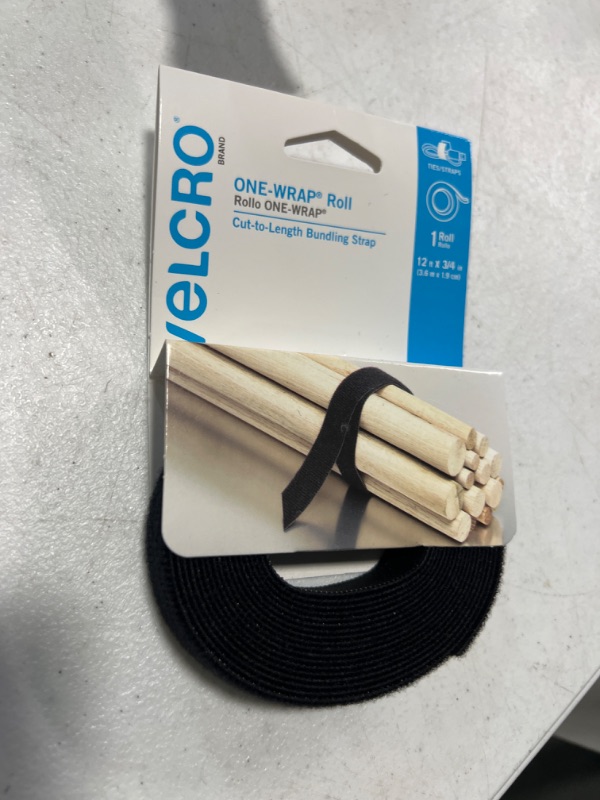 Photo 2 of VELCRO Brand ONE-WRAP Roll 12ft x 3/4in Roll, Black