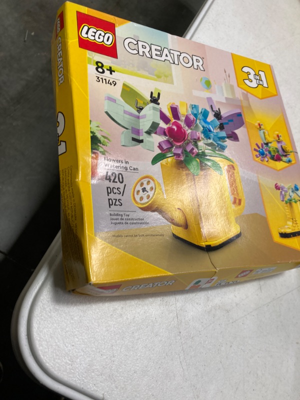 Photo 2 of ****Factory sealed*****
LEGO Creator 3 in 1 Flowers in Watering Can Building Toy, Transforms from Watering Can to Rain Boot to 2 Birds on a Perch, Fun Animal Toy for Kids, Birthday and Nature Toy for Girls and Boys, 31149