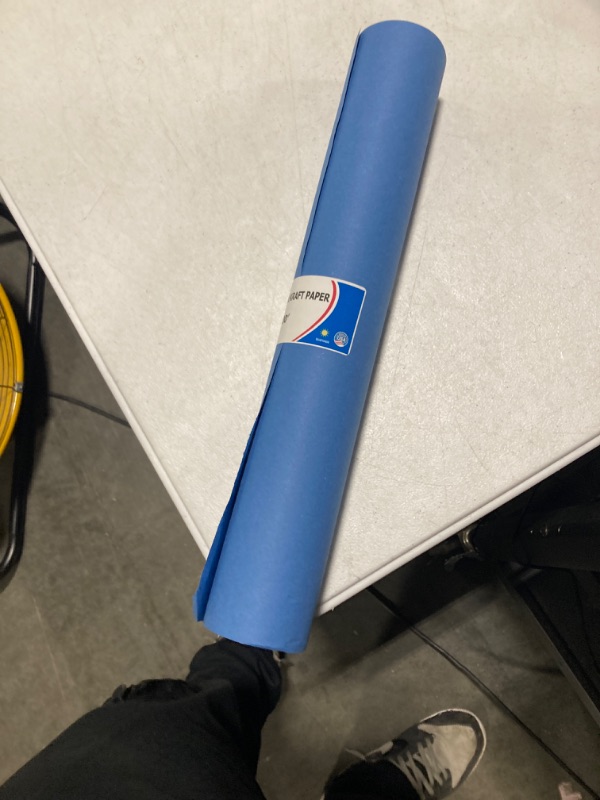 Photo 2 of 18" x 1200" (100 ft) Dark Blue Kraft Paper Roll, 45 lbs Thickness, Craft Paper for School, Art Colored Paper, Gift Wrapping, Packing Paper for Moving 1 Roll Dark Blue 18"W x 1200"L