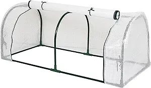 Photo 1 of KING BIRD Upgraded 10x6.6x6.6FT Large Walk-in Greenhouse Heavy Duty Galvanized Steel Frame 2 Zippered Screen Doors 6 Screen Windows Tunnel Garden Plant Hot Green House 18 Stakes 4 Ropes 2 Gloves White 10-FT Greenhouse White