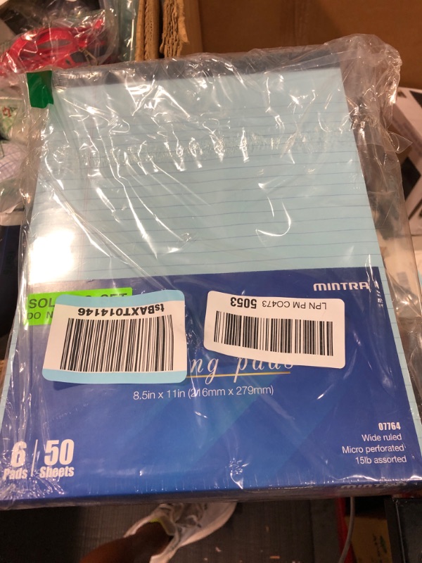 Photo 2 of Mintra Office Legal Pads, ((Basic 6pk - (Pastel Version #2), 8.5in x 11in, Wide Ruled)), 50 Sheets per Notepad, Micro perforated Writing Pad, Notebook Paper for School, College, Office, Work Basic 6pk - (Pastel Version 2) 8.5in x 11in (Wide Ruled)