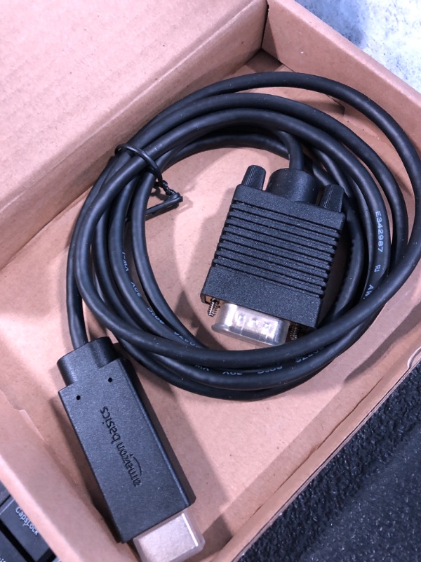 Photo 1 of Amazon Basics Uni-Directional HDMI to VGA Cable, Gold-Plated, 6 Feet, Black