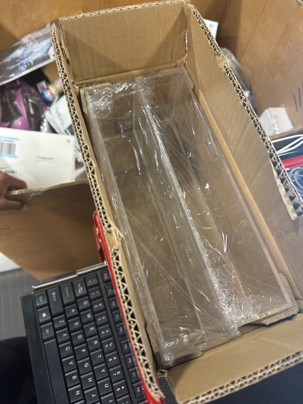 Photo 1 of 2Pcs Acrylic Flower Vase Rectangular Clear Acrylic Modern Vases- Total 24 Inches Long Rectangular Floral Centerpiece Low Decoration Vase for Dining Table Halloween Party Decor Wedding?24Holes?
