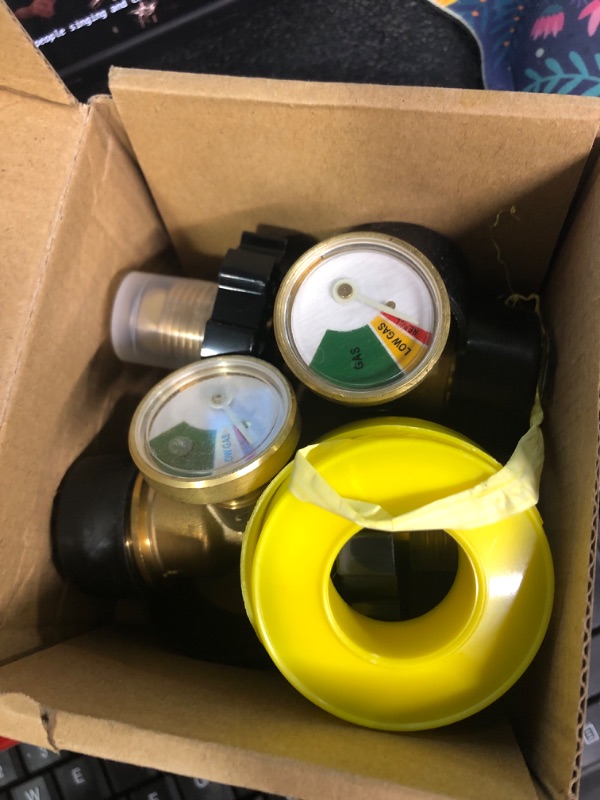 Photo 2 of 2 Pack POL Propane Tank Adapter with Gauge Converts POL LP Tank Service Valve to QCC1 / Type 1, Old to New Connection Type, 5-100lb Propane Tank Gauge for RV Camper, BBQ Gas Grill, Heater, etc