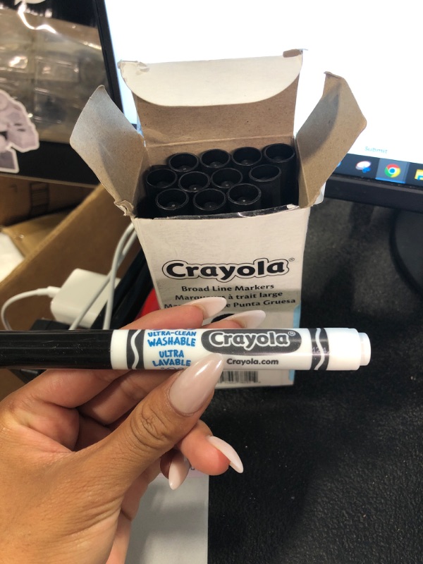 Photo 2 of Crayola Washable Markers - Black (12ct), Kids Broad Line Markers, Bulk Markers for Classrooms & Teachers