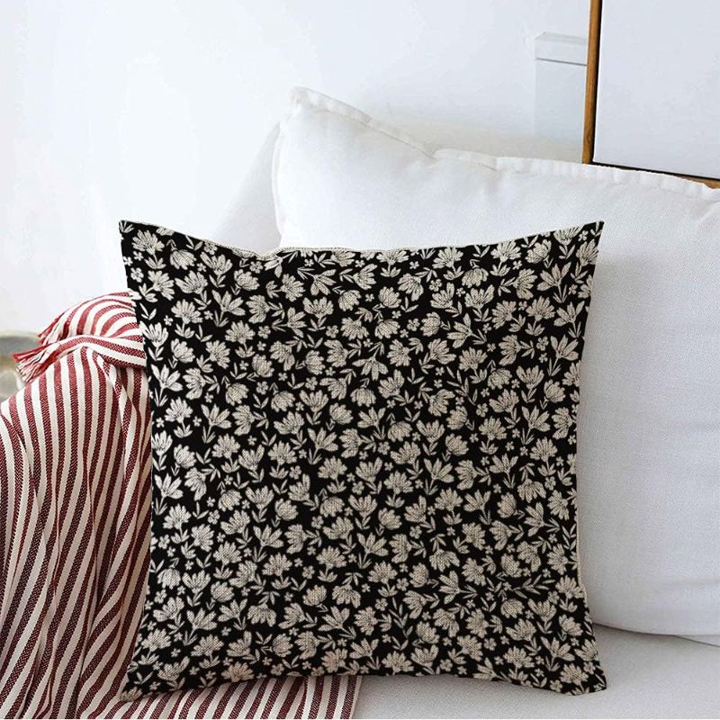 Photo 1 of **READ NOTES BEFORE PURCHASING ITEM** 
Decorative Square Throw Pillow Cover Farmhouse Linen Cute Old White Contrast Floral Beautiful Daisy Lilly Vintage Wedding Graphic Pretty Nature Design Cushion Case for Sofa Bedroom Car 20x20 Inch
